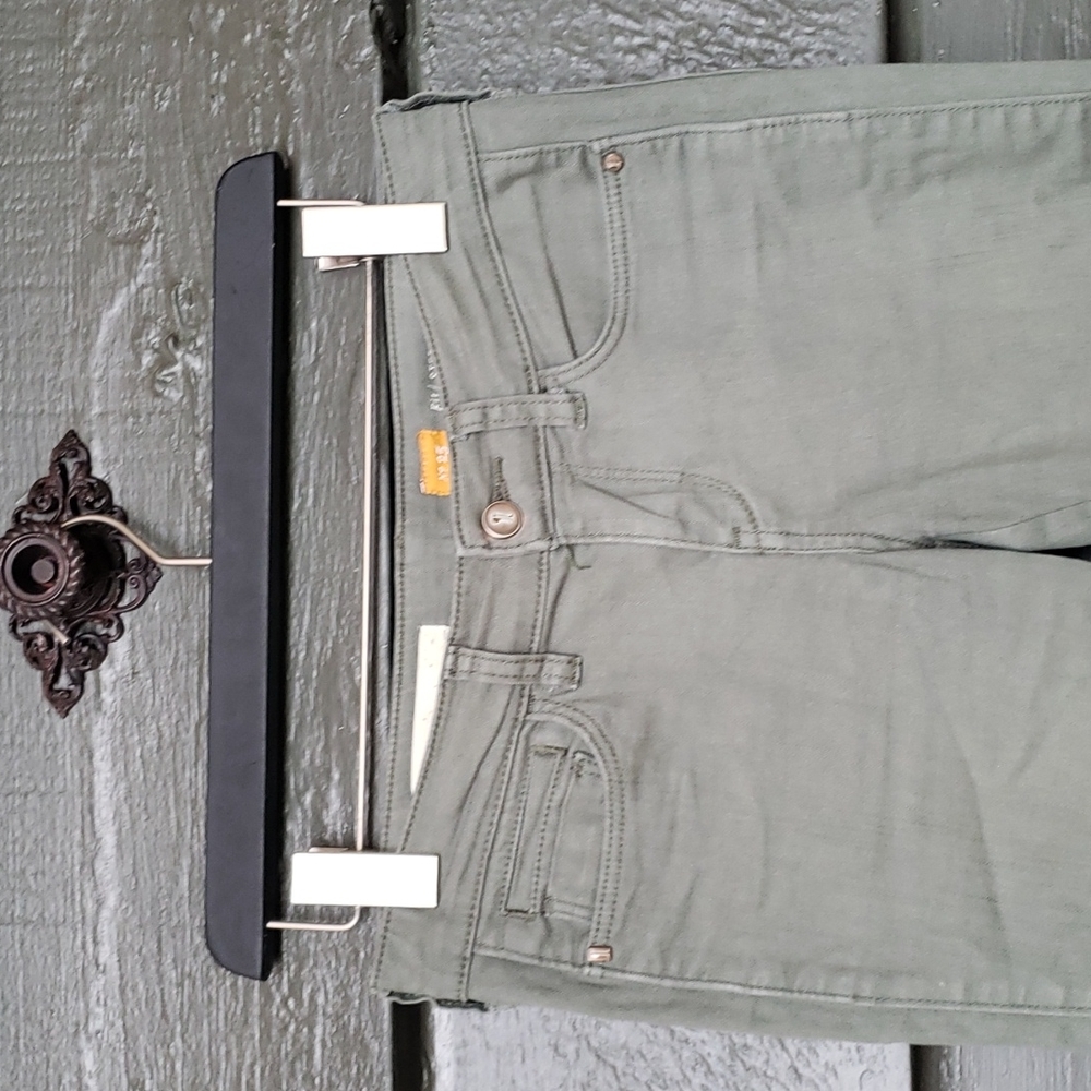 Anthropologie PILCRO Stet Cropped Ankle Jeans Olive sz 25 Women's - Picture 6 of 10